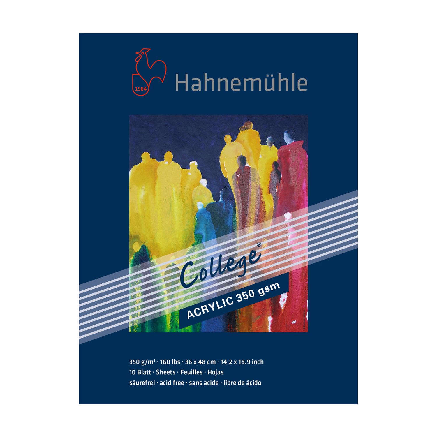 Block Hahnemuhle College Acrylic 350 gramos, 36 x 48 cms