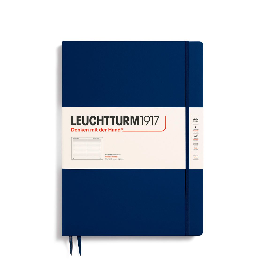 Cuaderno Leuchtturm1917 Master Slim A4+ Navy, rayas