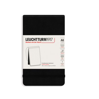 Cuaderno Leuchtturm1917 Reporter A6, color Negro, puntos