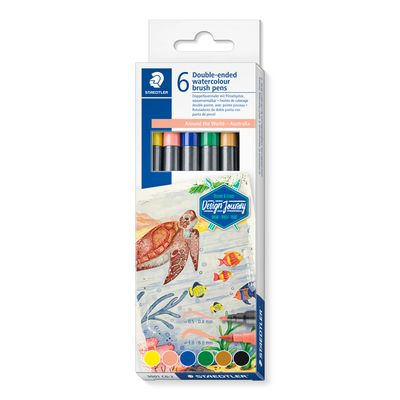 Marcador Staedtler acuarelable doble punta, 6 col. Australia