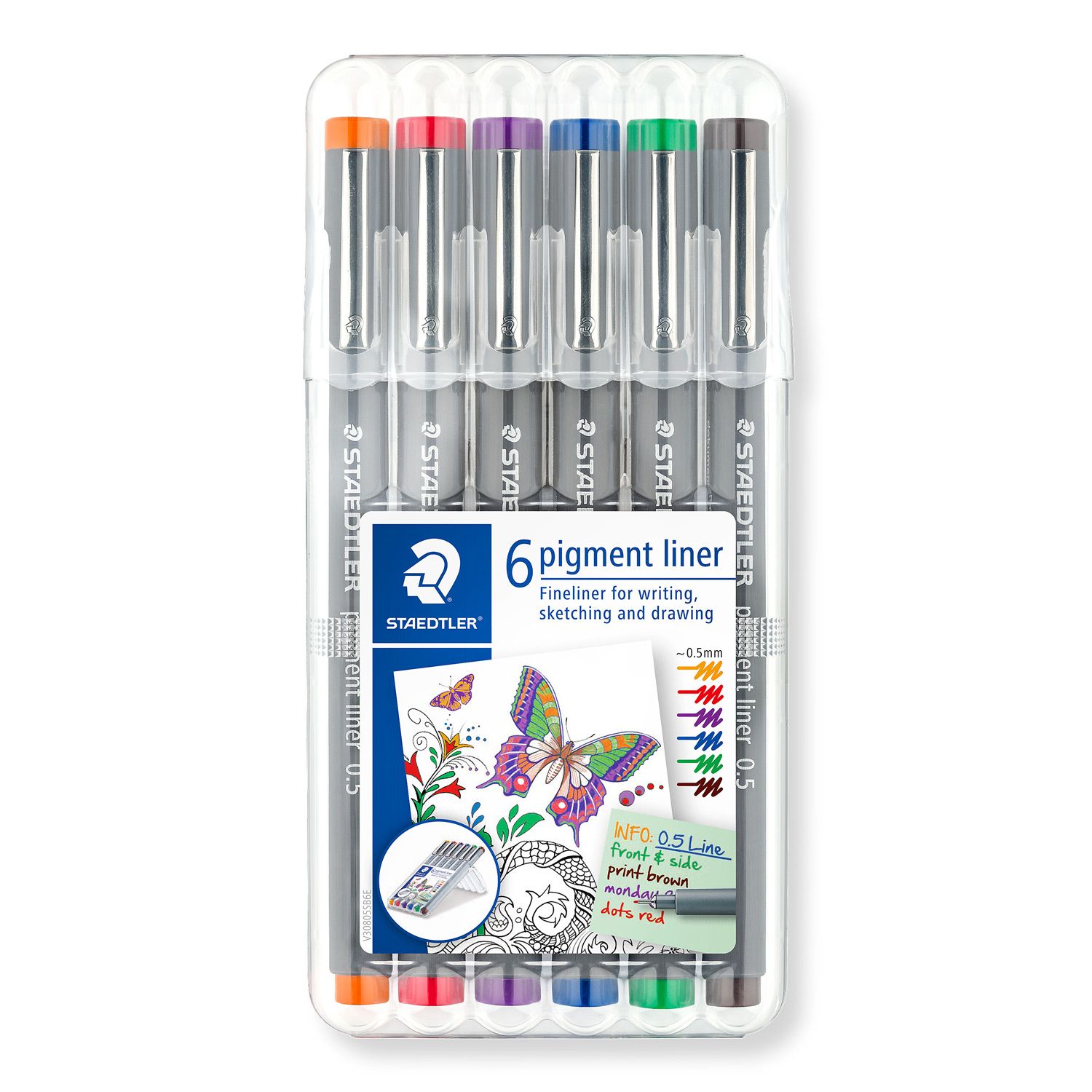 Rotulador Staedtler Pigment Liner, 6 colores