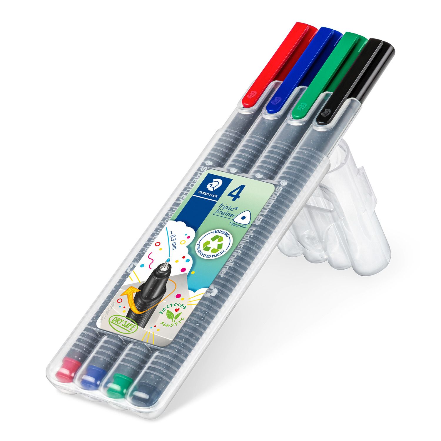 Marcador Staedtler Triplus Fineliner, 4 colores