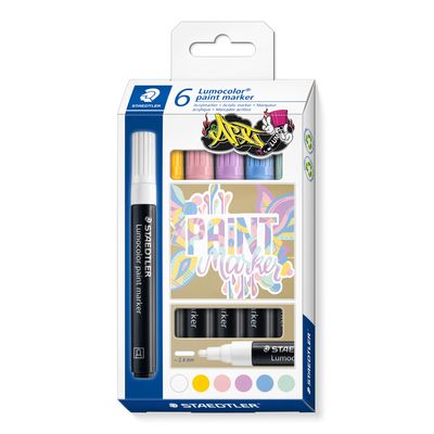 Marcador acrilico Staedtler Lumocolor Paint Marker, 6 colores