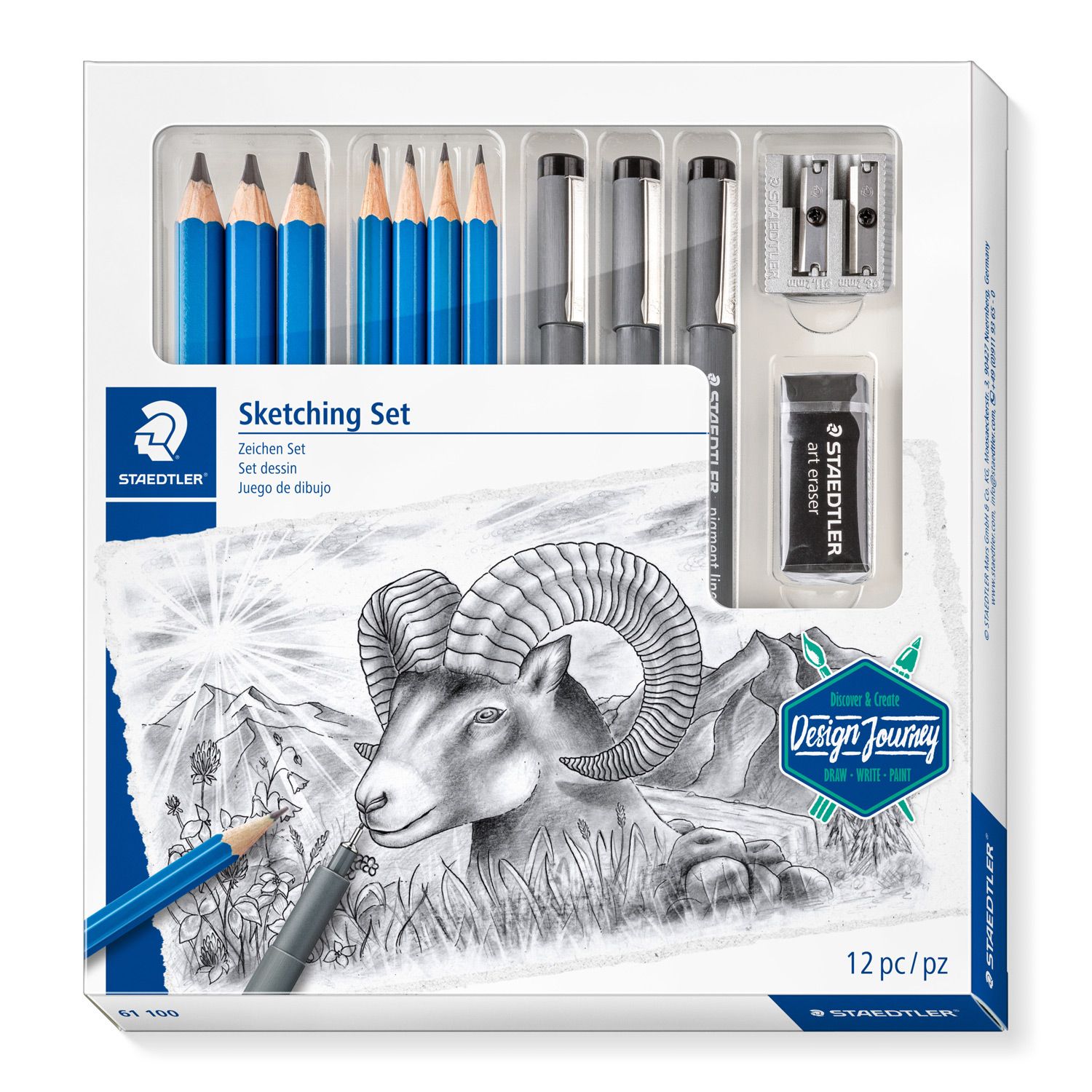 Lapiz Staedtler Lumograph, Juego Mixto Sketching Set
