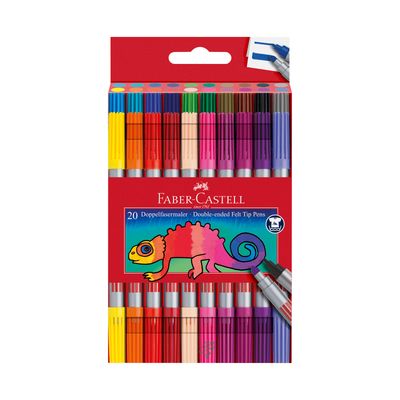 Marcador Faber-Castell Doble Punta 20 Colores
