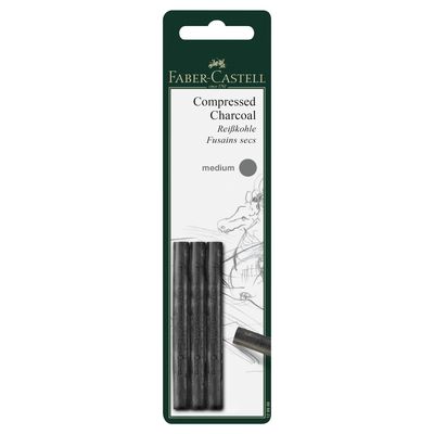 Carboncillo Faber-Castell Comprimido Medium 3pcs
