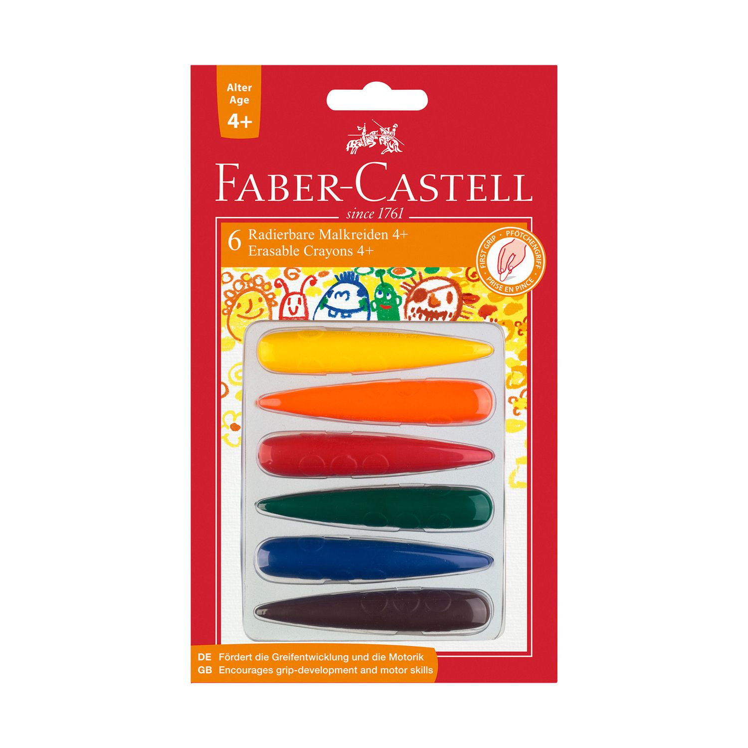 Crayon Cera Faber Castell kinder Cohete 6 Colores