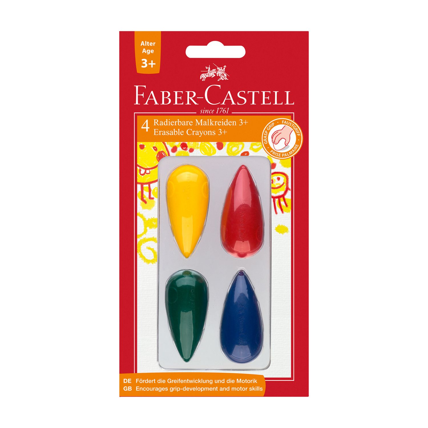 Crayon Cera Faber-Castell kinder Trompo 4 Colores