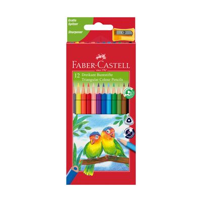 Lapiz Faber Castell Triangular 12 Colores + Sacapuntas