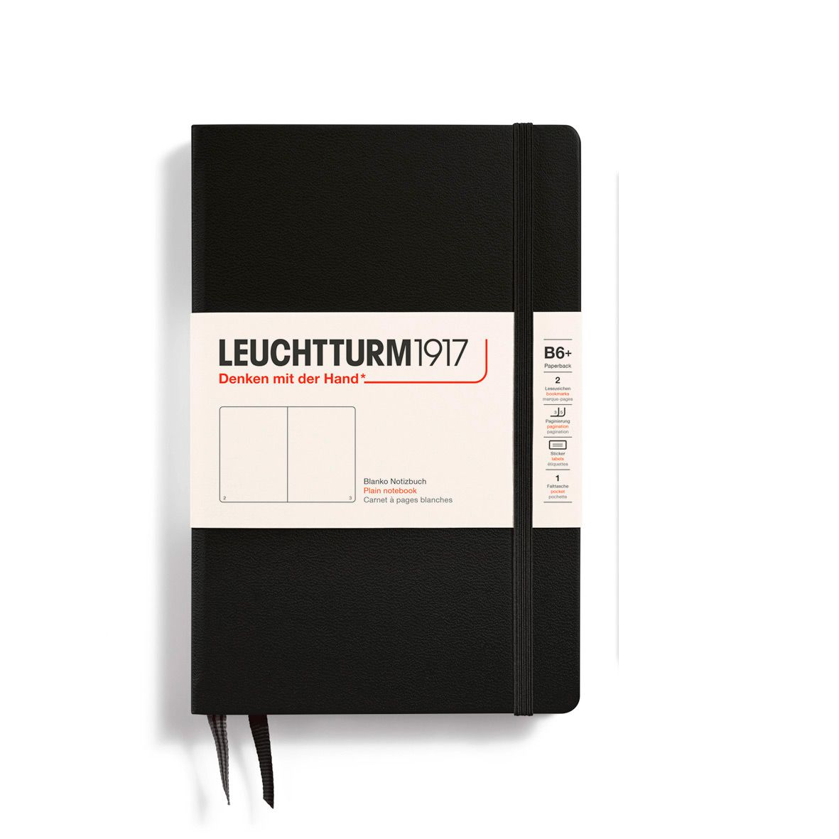 Cuaderno Leuchtturm1917 B6+, Tapa Dura, Negro, Plain