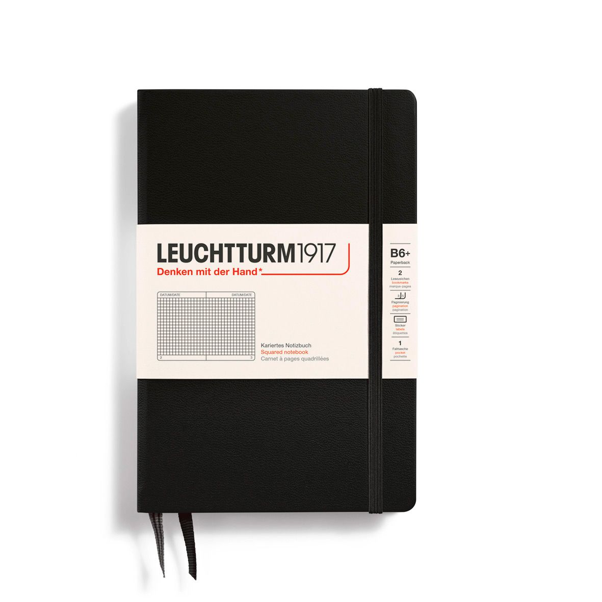 Cuaderno Leuchtturm1917 B6+, Tapa Dura, Black, rayas