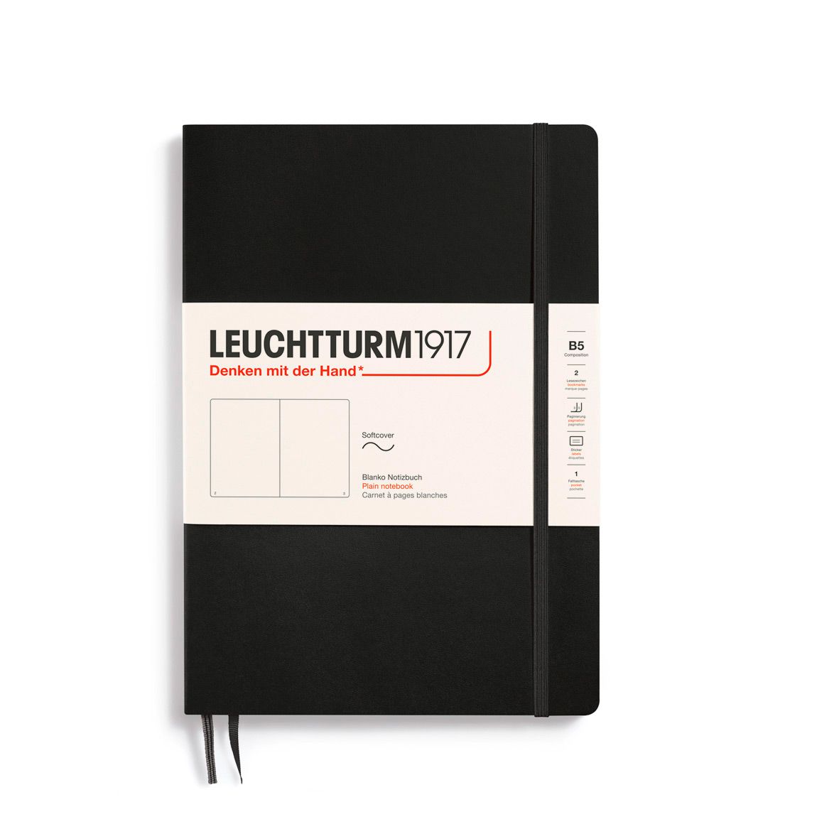 Cuaderno Leuchtturm1917 Composition B5 Tapa Suave, Black, Plain