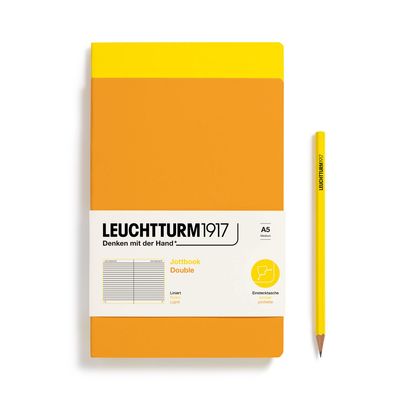 Cuaderno Leuchtturm1917 Jottbook Double A5, Lemon + Rising Sun, Lineas