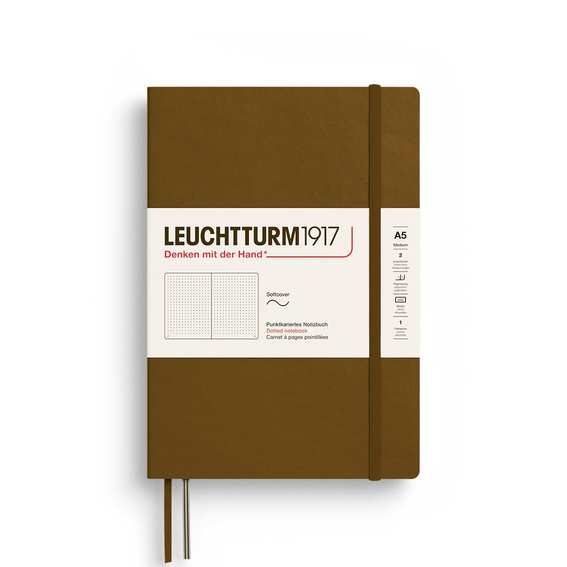 Cuadernos Leuchtturm1917 Medium A5 Softcover Spice Brown, Puntos