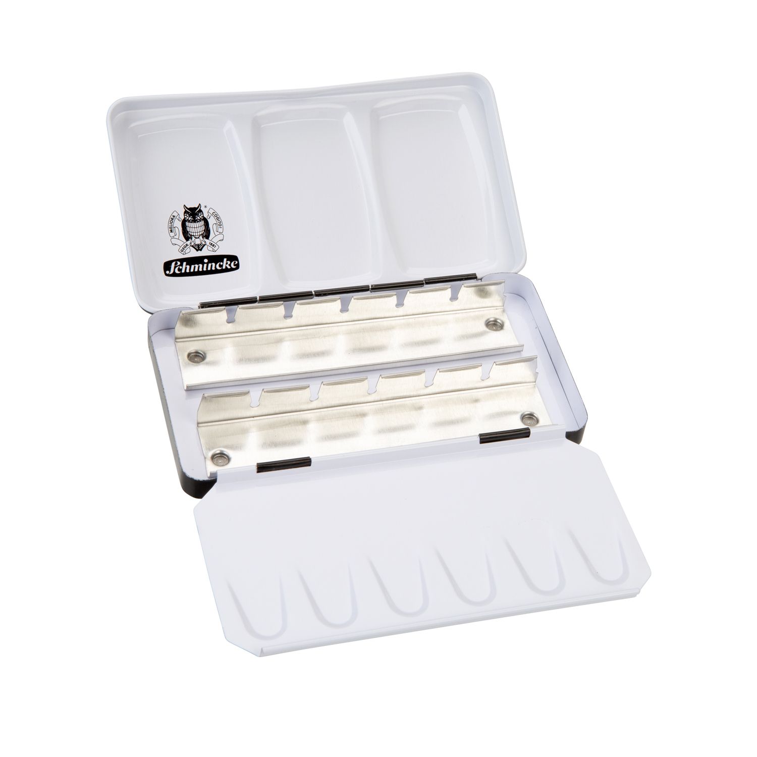 Caja metalica para acuarelas Schmincke, para 12 colores