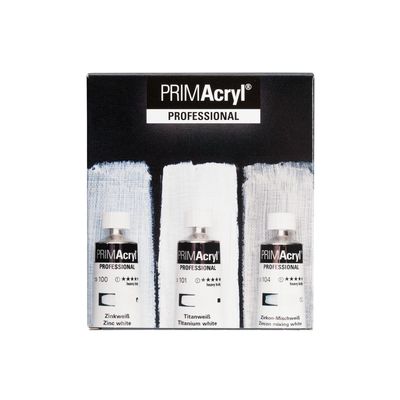 Pintura acrilica Schmincke PRIMAcryl Professional, Set 3 Blancos