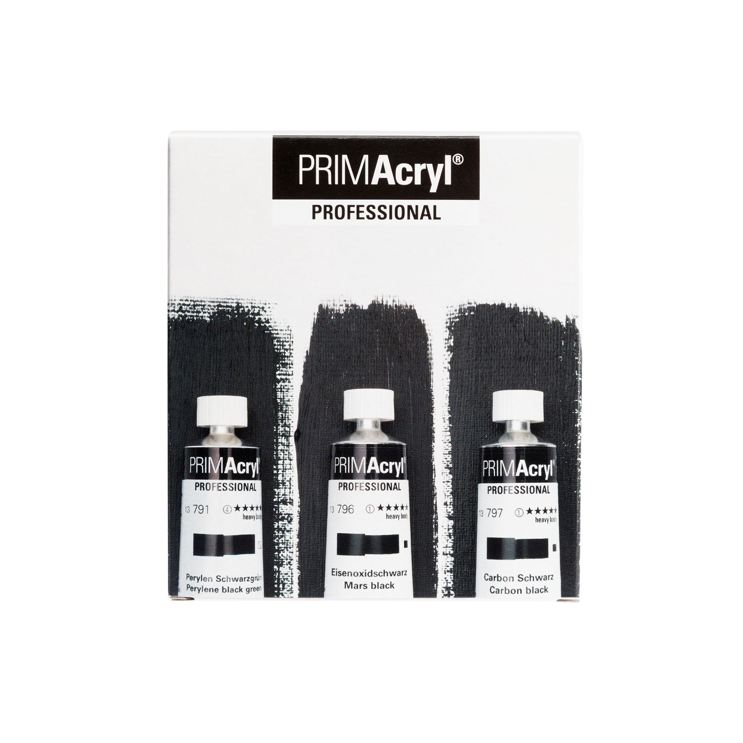 Pintura acrilica Schmincke PRIMAcryl Professional, Set 3 Black Shades