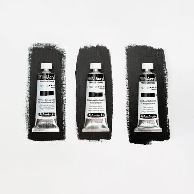 Pintura acrilica Schmincke PRIMAcryl Professional, Set 3 Black Shades