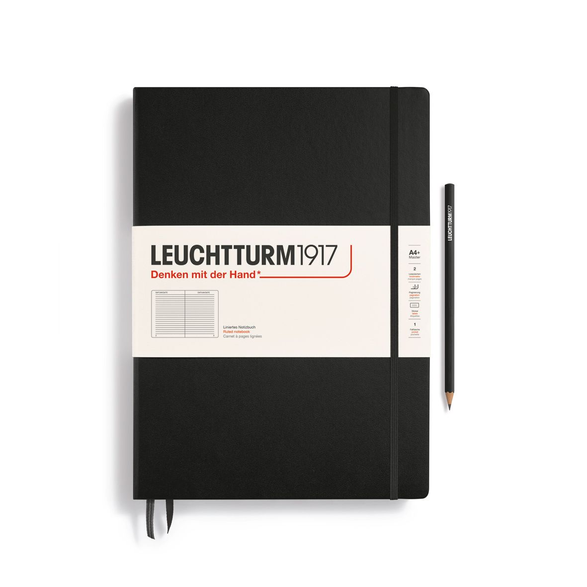 Cuaderno Leuchtturm1917 Master Classic A4+ Negro, rayas