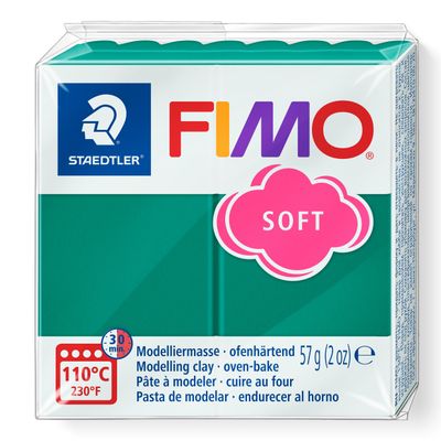 Arcilla polimerica para modelar FIMO Soft, color verde esmeralda