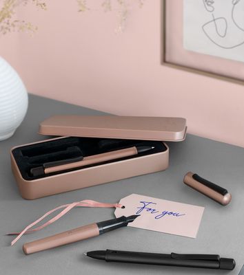 Juego Faber Castell Hexo Bronce, Boligrafo y Pluma Fuente punto M