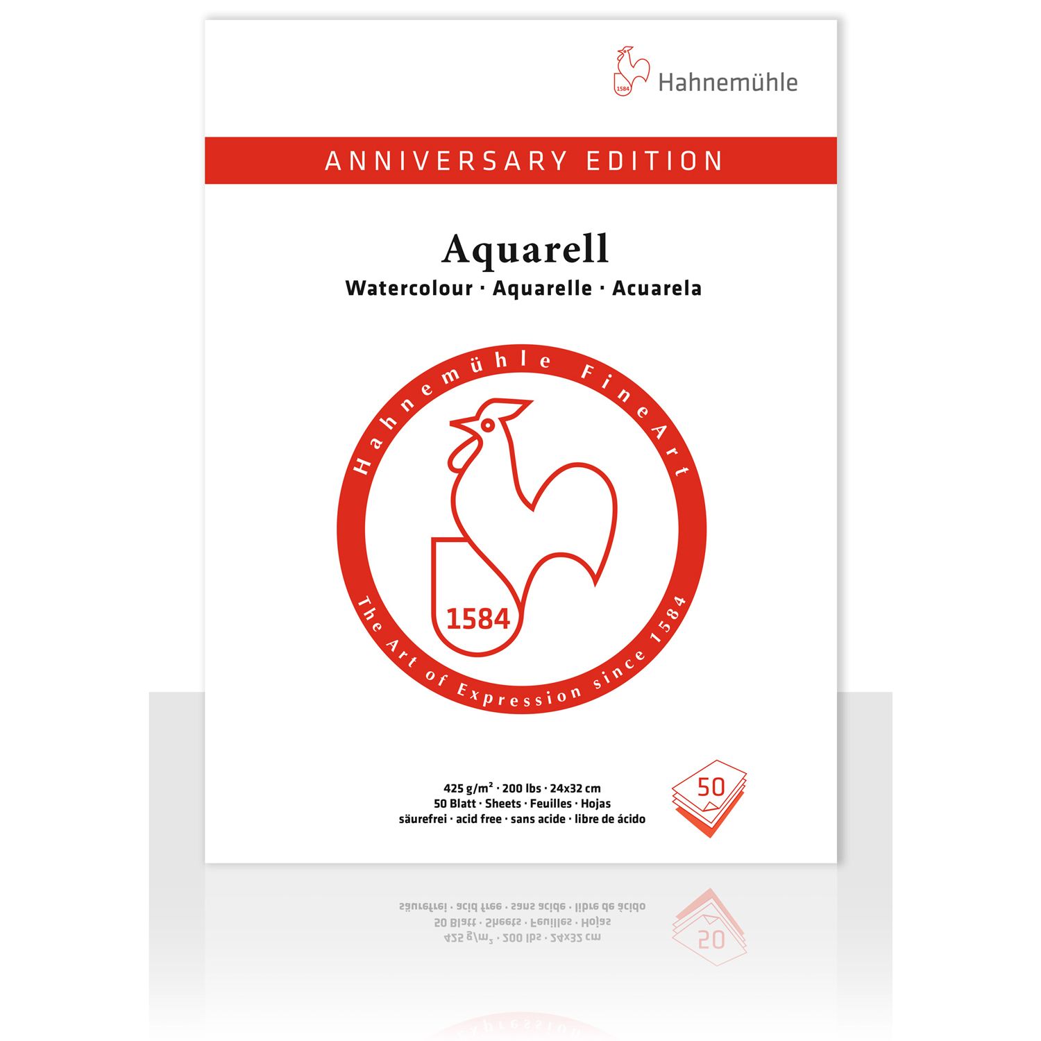 Block Hahnemuhle Aquarell Anniversary Edition 425gr.,  24 x 32 cms