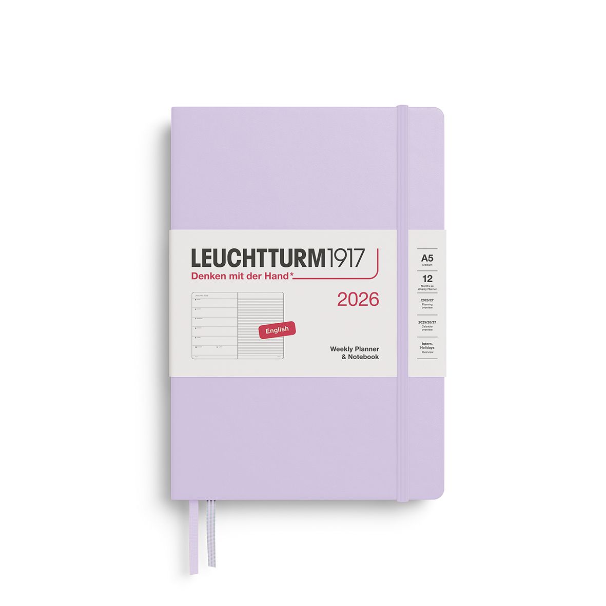 Agenda Semanal 2026 Leuchtturm1917 Weekly Planner and Notebook, Lilac