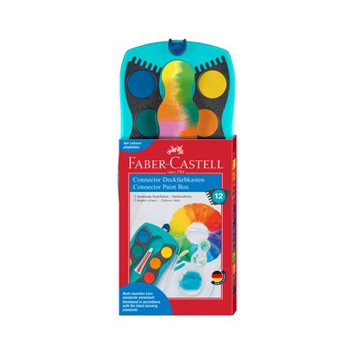 Acuarela Faber Castell Connector paint Box 12 Colores Turquesa
