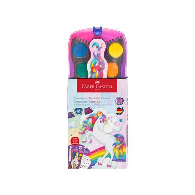 Acuarela Faber Castell Connector Paint Box 12 Colores Unicornio