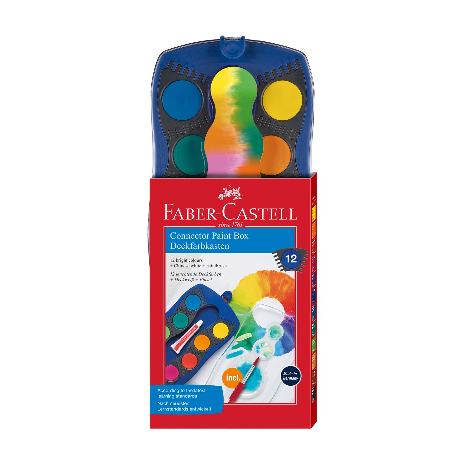 Acuarela Faber Castell Connector Paint Box 12 Colores Azul