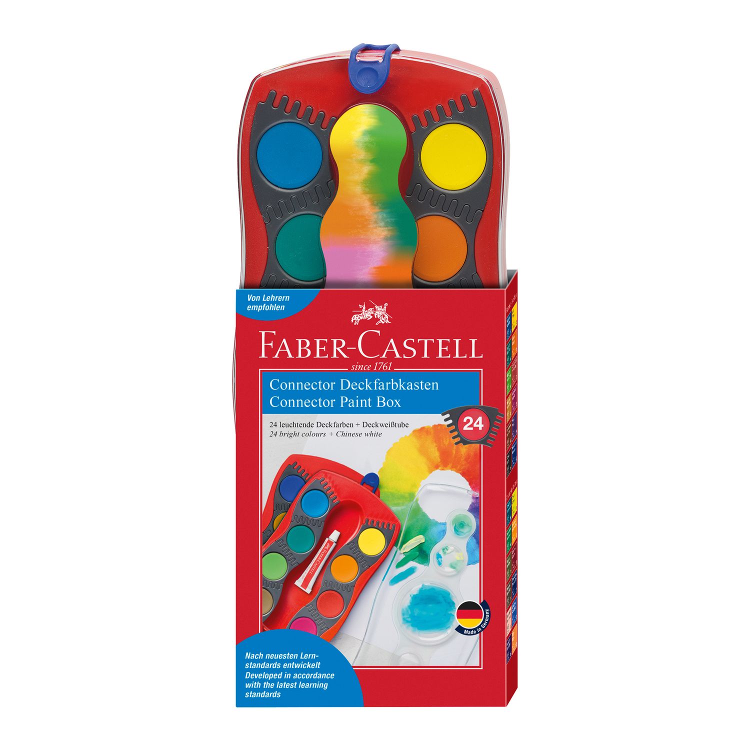 Acuarela Faber Castell Connector Paint Box 24 Colores Rojo