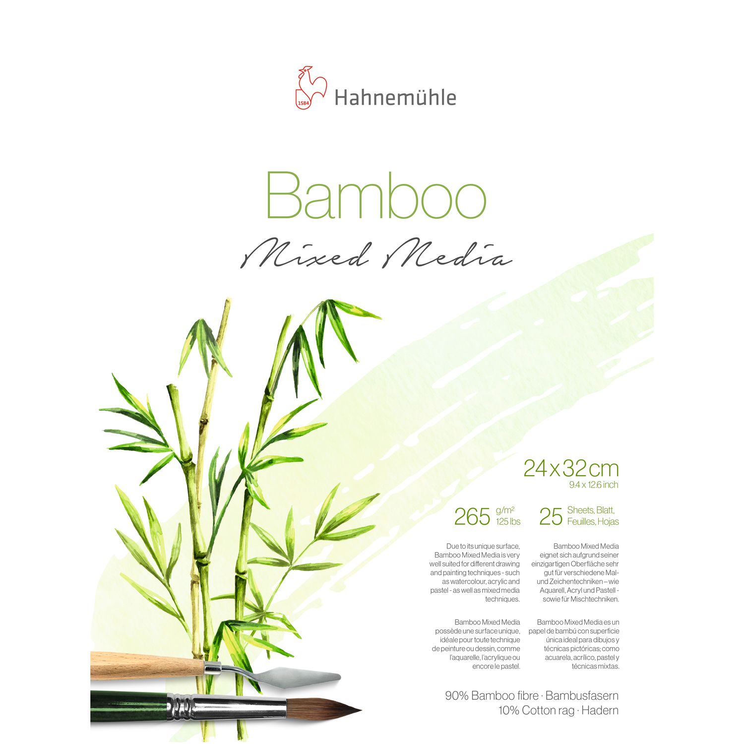 Block Hahnemuhle Bamboo Mixed Media 265gsm, 24 x 32 cms