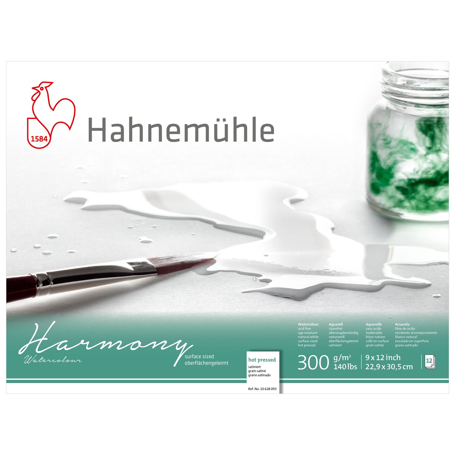 Block Hahnemuhle Harmony 300 gramos, Hot Pressed, 9 x 12&quot;