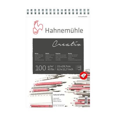 Block Hahnemuhle Sketch Pad Creativ 100g Espiral 100 Hojas A4