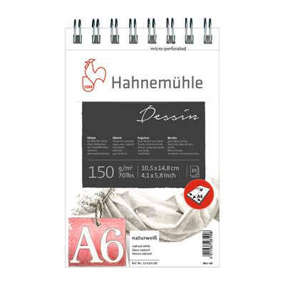 Block Hahnemuhle Dessin Sketch Pad Espiral 150gr A6