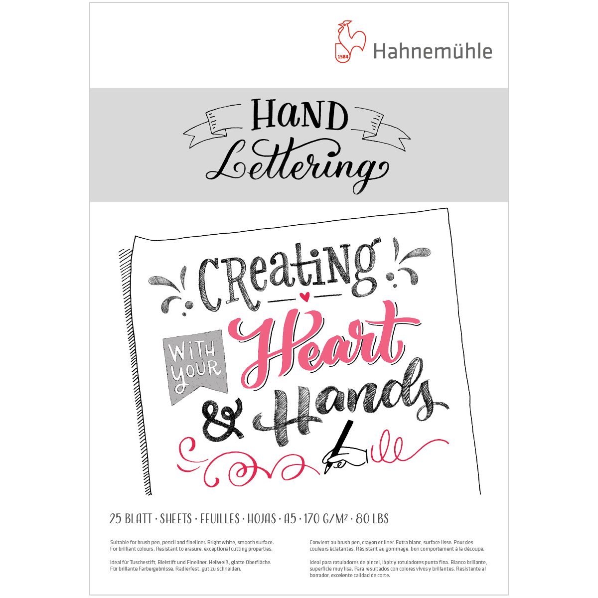Block Hahnemühle Hand Lettering A5 25 Hojas 170g