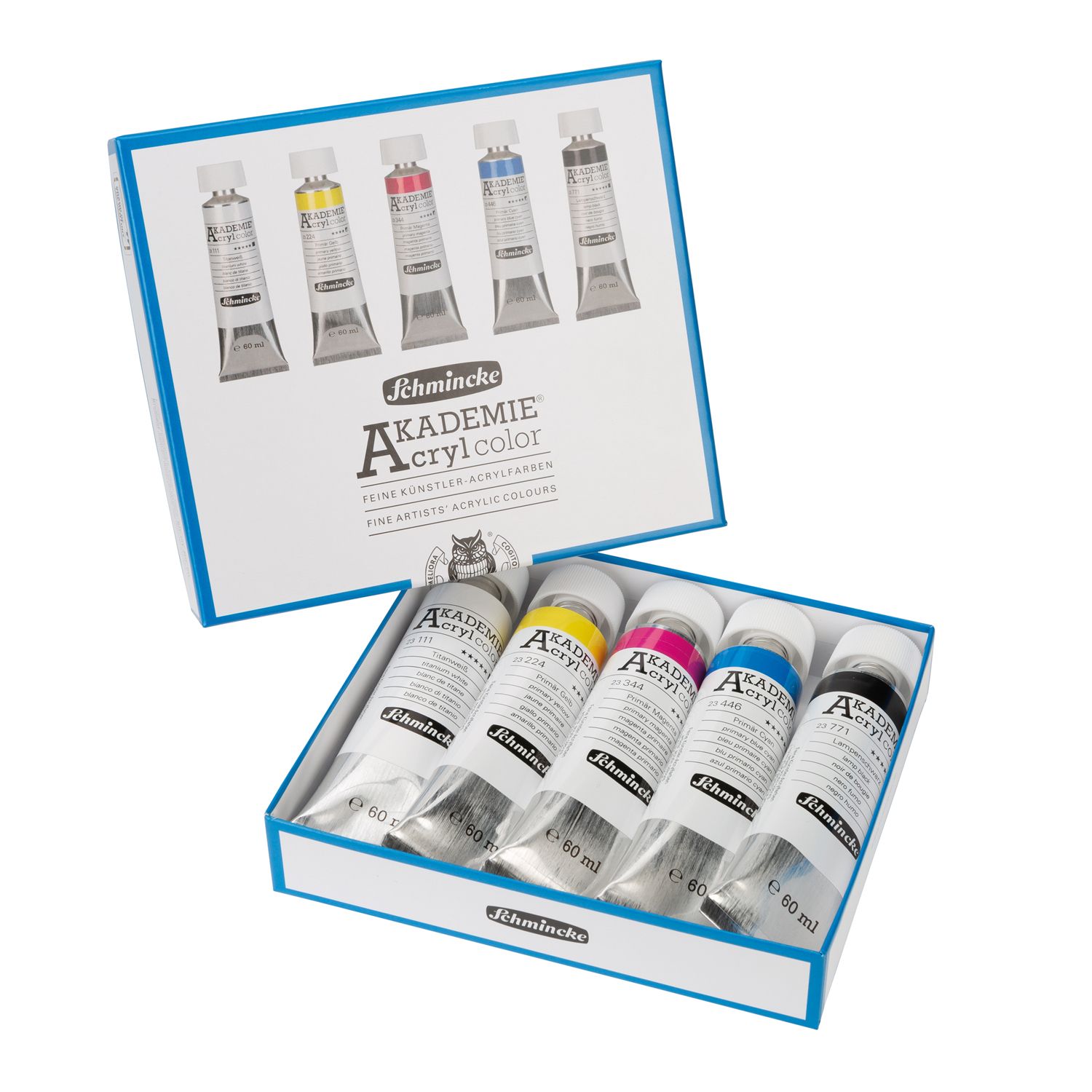 Pintura Acrilica Akademie Acryl 5 colores x 60ml