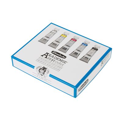 Pintura Acrilica Akademie Acryl 5 colores x 60ml