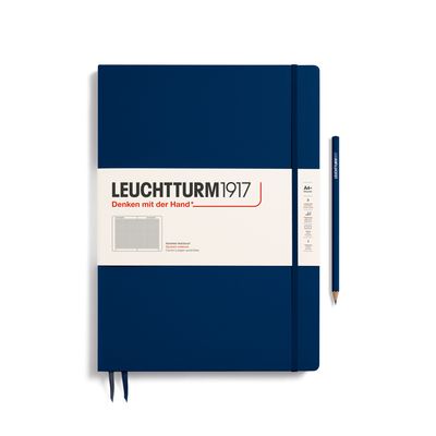 Cuaderno Leuchtturm1917 Master Slim A4+ Navy, cuadros