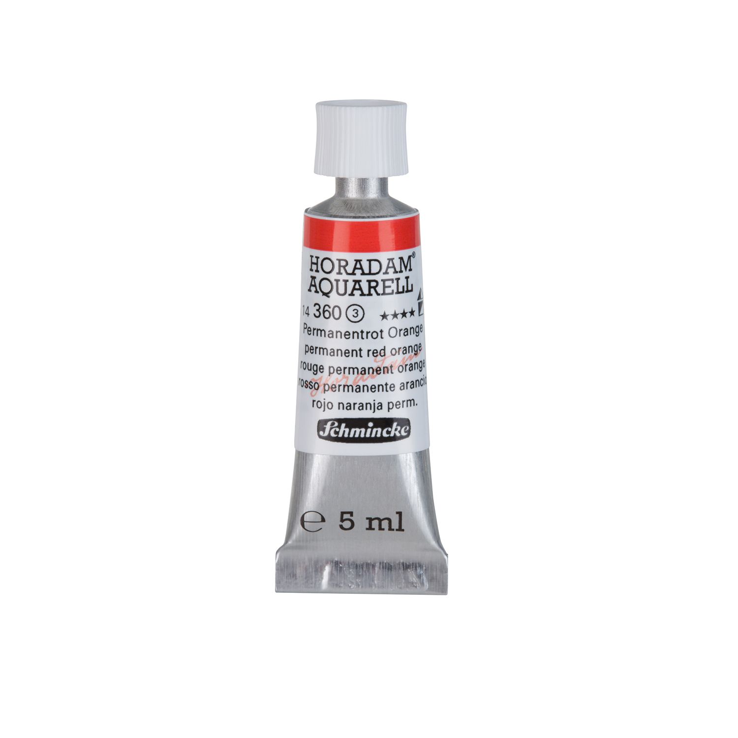 Acuarela Schmincke Horadam 5ml 360 Permanent Red Orange