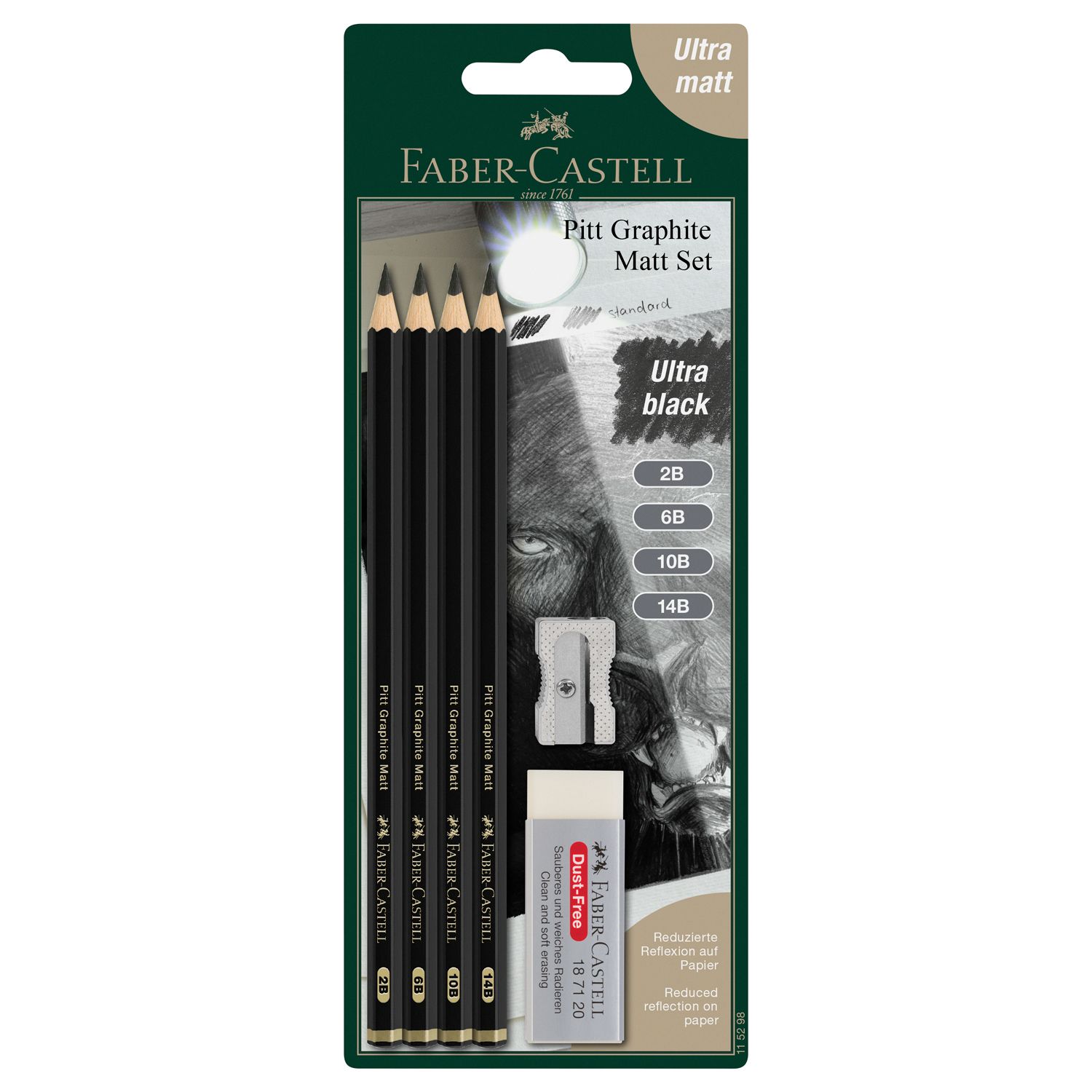 Lapiz Faber Castell Pitt Graphite Matt Blister 6 Piezas