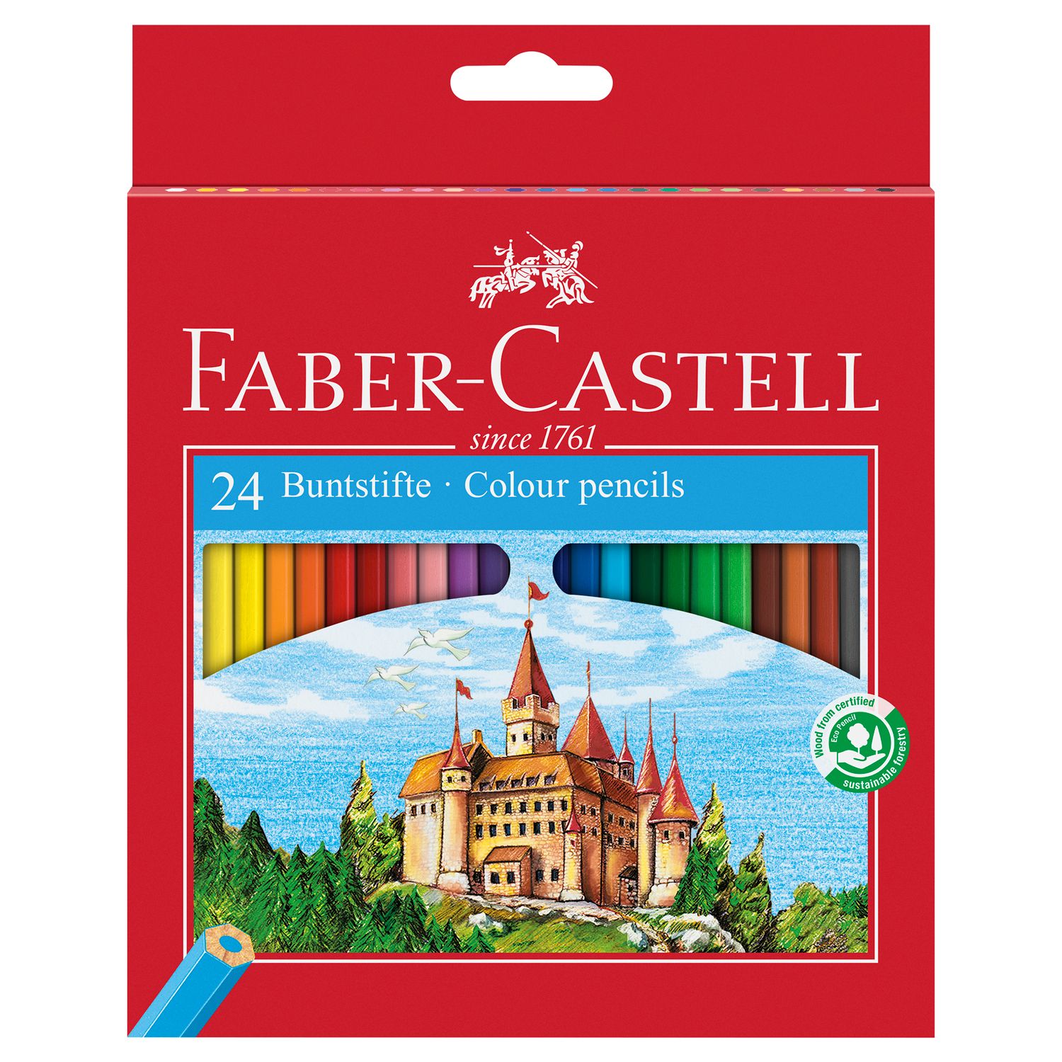 Lapiz Faber Castell Hexagonal, 24 colores, caja de carton