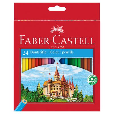 Lapiz Faber Castell Hexagonal, 24 colores, caja de carton