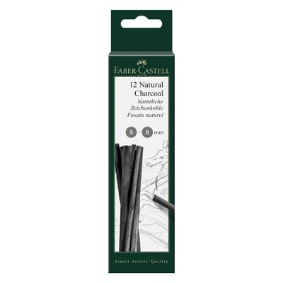 Carboncillo Natural Faber Castell 5-8mm 12 piezas