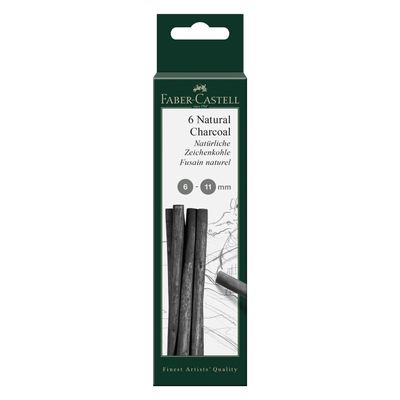 Carboncillo Natural Faber Castell 6-11mm 6 piezas