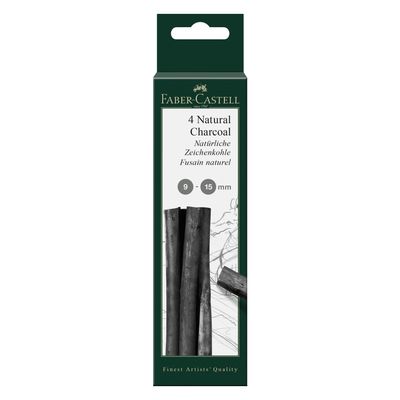 Carboncillo Natural Faber Castell 9-15mm 4 piezas