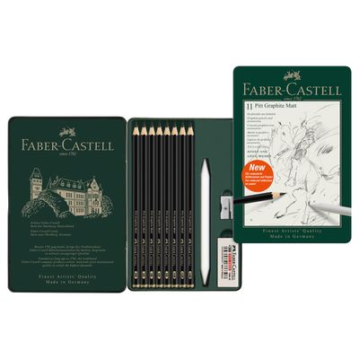 Lapiz Faber Castell Pitt Graphite Matt, juego de 11 piezas