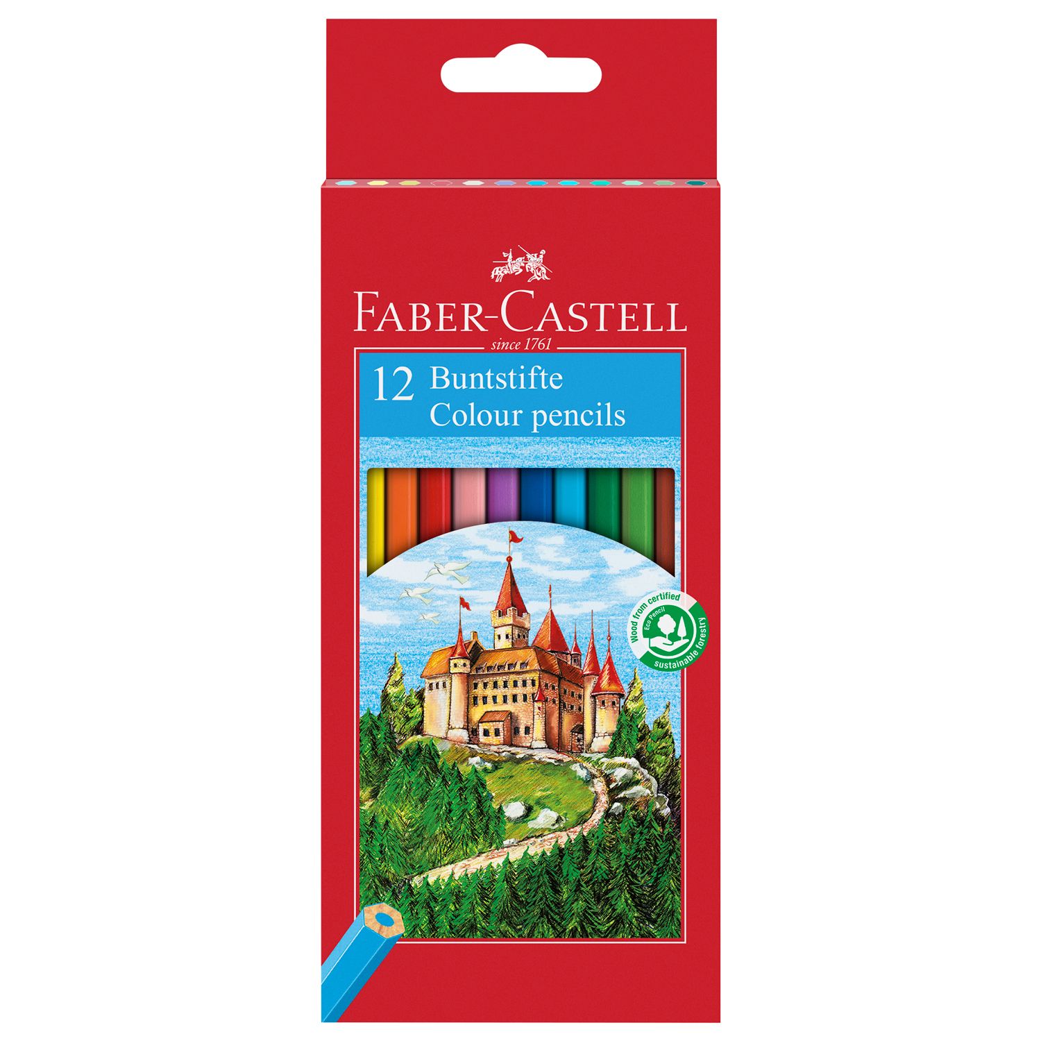 Lapiz Faber Castell Hexagonal, 12 colores, caja de carton