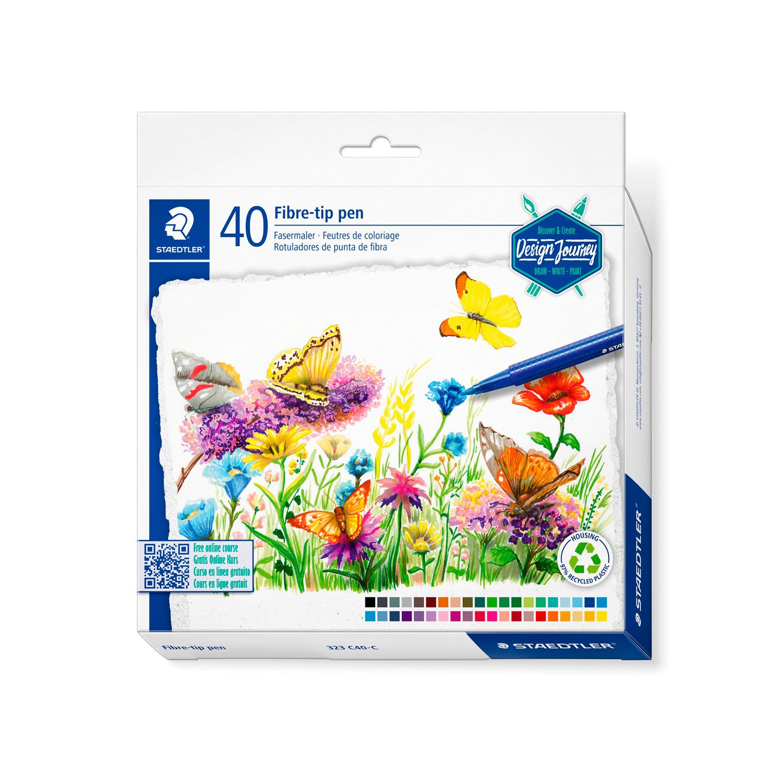 Marcador Staedtler Triplus Caja de Cartón 40 Colores