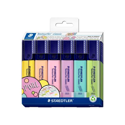 Marcador Staedtler Textsurfer 6 Colores Pastel